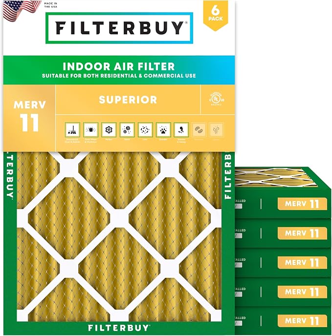 Filterbuy 24x30x2 Air Filter MERV 11 Superior Pet & Allergy Defense, by Filterbuy