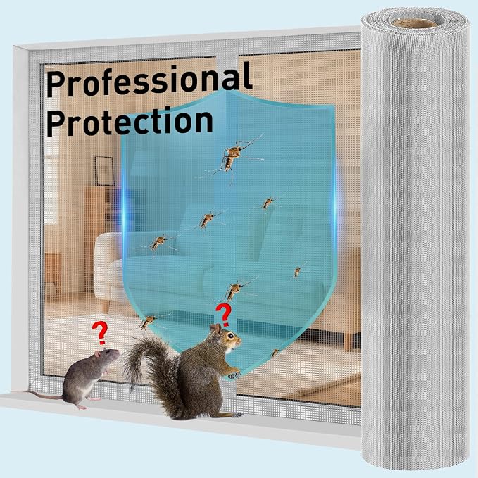 304 Stainless Steel Mesh Window Screen Roll, 35IN x 98.43FT Silver Metal Window - Image 5