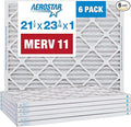 Aerostar 21 1/2x23 5/16x1 MERV 11 Pleated Air Filter, AC Furnace Air Filter, 6 Pack (Actual Size: 21 1/2" x 23 5/16" x 3/4")