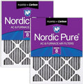 Nordic Pure 16x25x1 Furnace Air Filters MERV 8 Pleated Plus Carbon 2 Pack by NordicPure