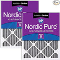 Nordic Pure 18x24x1 (17 1/2 x 23 1/2 x 3/4) Furnace Air Filters MERV 8 Pleated Plus Carbon 2 Pack