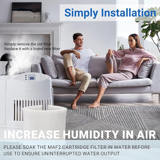 MAF2 Humidifier Filter Replacement for Aircare Esscik Air MiostAIR MA0800 MA08000 MA0600 MA0601 and Replacement for Kenmore 15408, 4 Pack