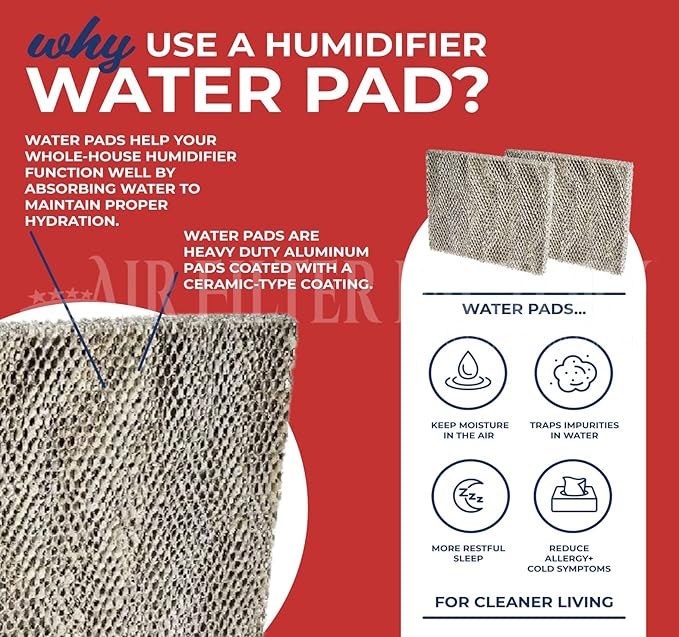 Air Filter Factory Replacement for HE200A, HE250A, HE260A, HE260B, HE265A, HE265B Honeywell Humidifier Water Pad Filter 2-Pack