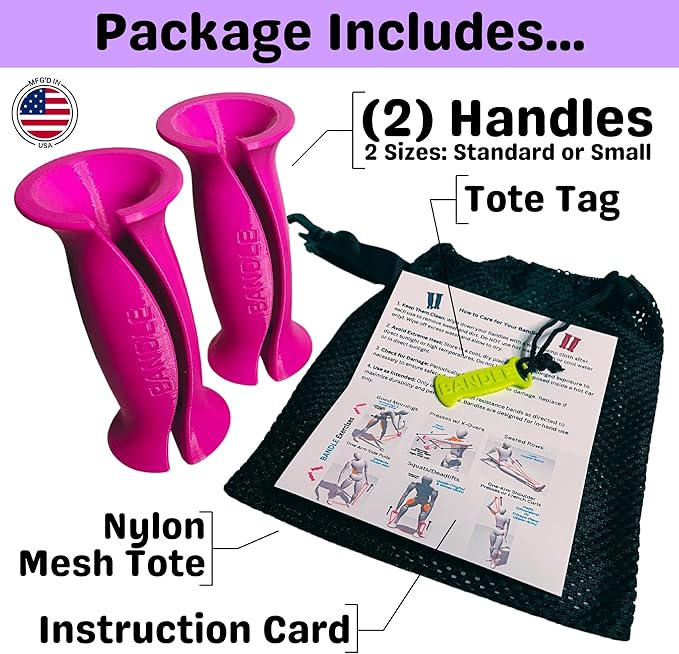 Bandle™ - True Ergonomic Handles for Resistance Bands | Unleash The Full Potential of Pain-Free, Full-Body Workouts | Durable & Comfortable for High-Intensity Training (2 Handles)-FlexoryFit
