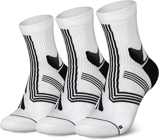Hylaea Quarter Athletic Running Socks No Blister, Cushion Moisture Wicking Socks for Cycling Sport-FlexoryFit