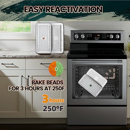 100 Gram 5 Pack Indicating Silica Gel Canister, Gun Safe Dehumidifier (Orange to Green), Reusable Desiccant Canister Dehumidifier