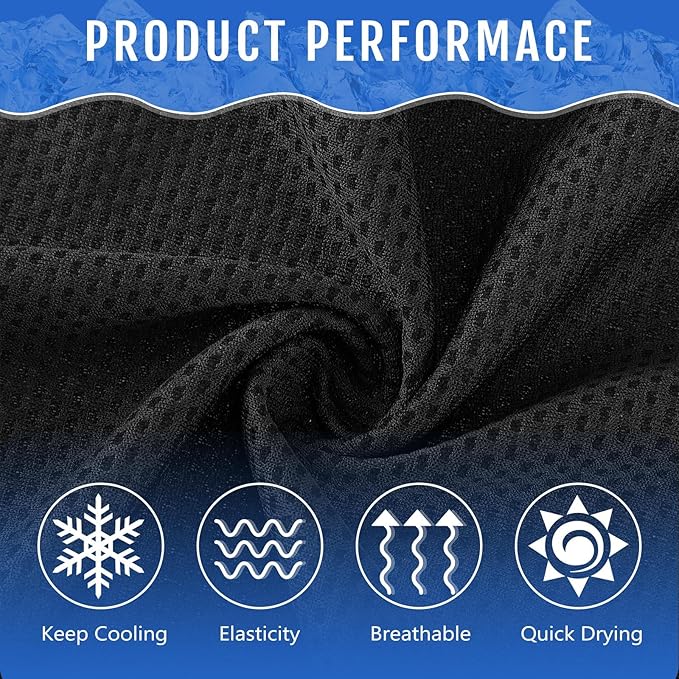Hosuly 30 Pack Cooling Towels, 40"x12" Ice Breathable Soft Chilly Sweat Rag Microfiber Workout Rags for Gym Cooling Towels for Neck and Face for Yoga Golf Sport Running-FlexoryFit