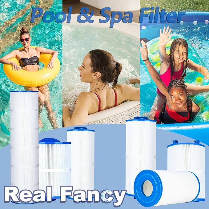 Hot Tub Spa Filter Replacement Cartridge 4 Pack Replace Artesian Spas, Tidal Fit Swim 06-0006-12, 06-0005-12, AR50, AK-90161, XLS-604, 6CH-502, PAS50SV-F2M, FC-0311, 50 Sq.ft.