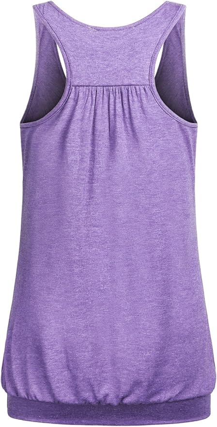 Miusey Womens Sleeveless Round Neck Loose Fit Racerback Yoga Tank Top-FlexoryFit