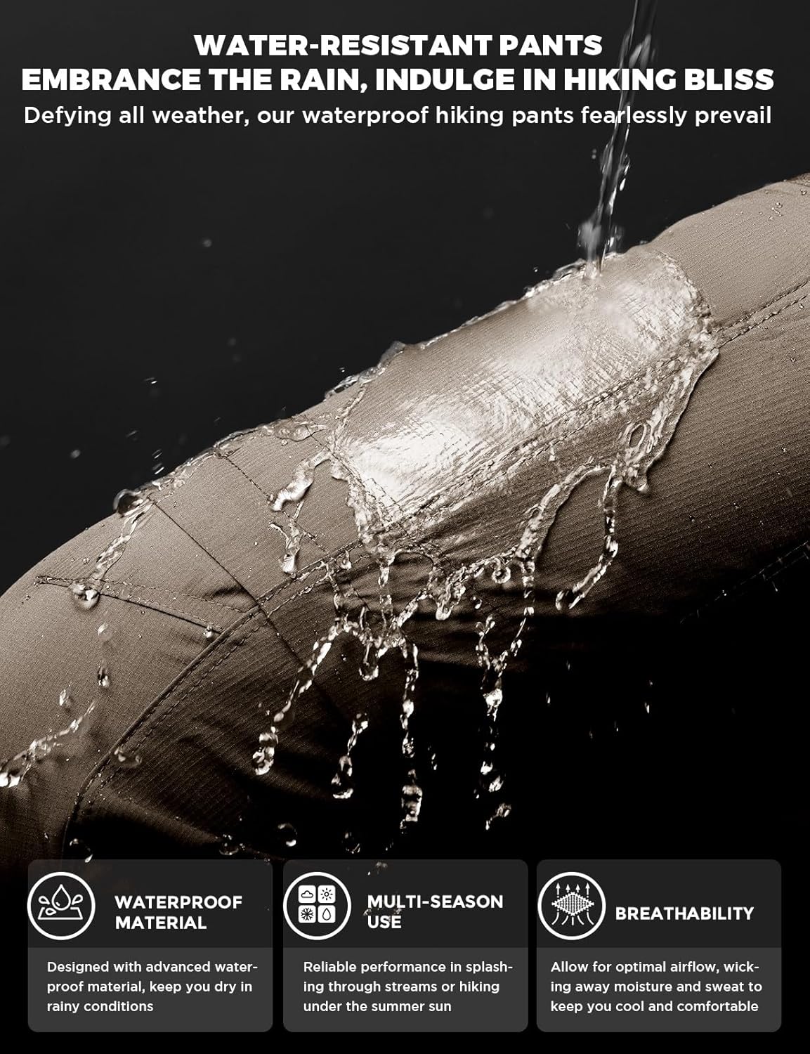 Wespornow Men's-Convertible-Hiking-Pants Quick Dry Lightweight Zip Off Breathable Cargo Pants for Outdoor, Fishing, Safari