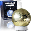 Disco Ball Diffuser Rotating - 300 ML Mirror Ball Oil Diffuser, Essential Oils Diffusers for Home, Novelty Mirrorball Ultrasonic Diffuser for Bedroom | Aromatherapy Diffuser for Large Room Gold