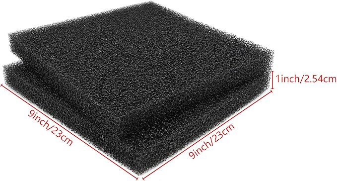 ALEGI 4 Pieces Aquarium Filter Foam Sponges Pad 9x9x1 inch, Fish Tank Bio Sponge Coarse Sheet Filter Media Pad, Cut-to-Size Foam for Pet Filters