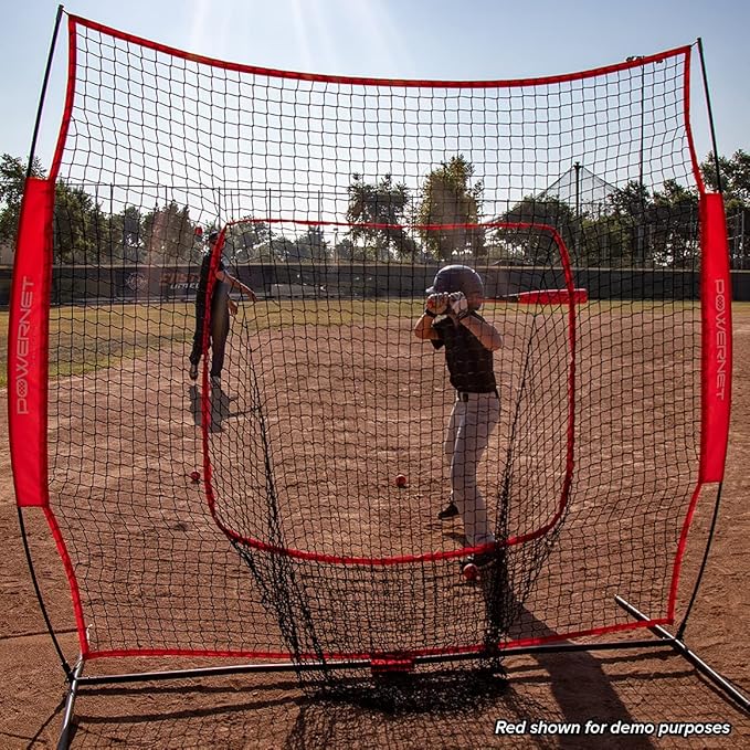 PowerNet Baseball Softball Practice Net 7x7 with Baseball Accessories for Practice Pitching, Batting & Fielding, Ball Caddy, Weighted Baseballs, Tee