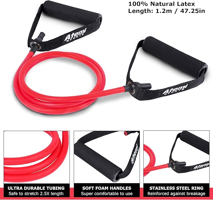 Resistance Bands with Handles and Door Anchor, Gym Resistance Tubes for Strength Training, Exercise Bands for Working Out, Physical Therapy, Home Workouts, Pilates & Crossfit-FlexoryFit