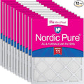 Nordic Pure 14x24x1 (13 3/4 x 23 3/4 x 3/4) Tru Mini Pleat MERV 11 AC Furnace Air Filters 12 Pack