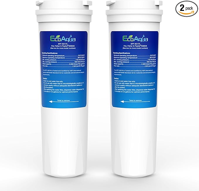 EcoAqua EFF-6017A Replacement for Fisher&Paykel 836848, 2-Pack