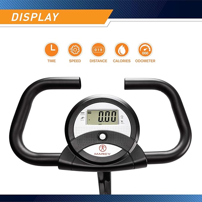 Marcy Foldable Upright Exercise Bike with Adjustable Resistance for Cardio Workout & Strength Training - Multiple Styles Available-FlexoryFit