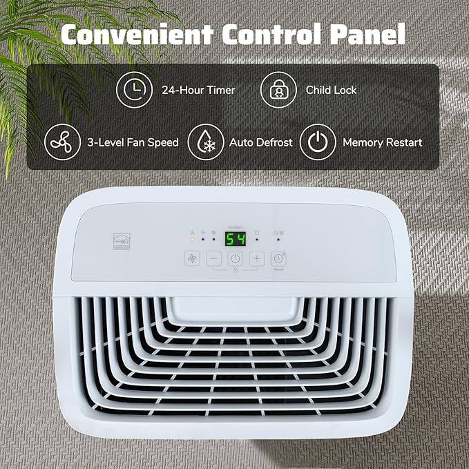 COSTWAY 65 Pints Energy Star Dehumidifier, 5000 Sq.Ft Portable Large Home Dehumidifier for Basements with 2 Modes & 3 Fan Speeds, 1.4 Gallon Tank