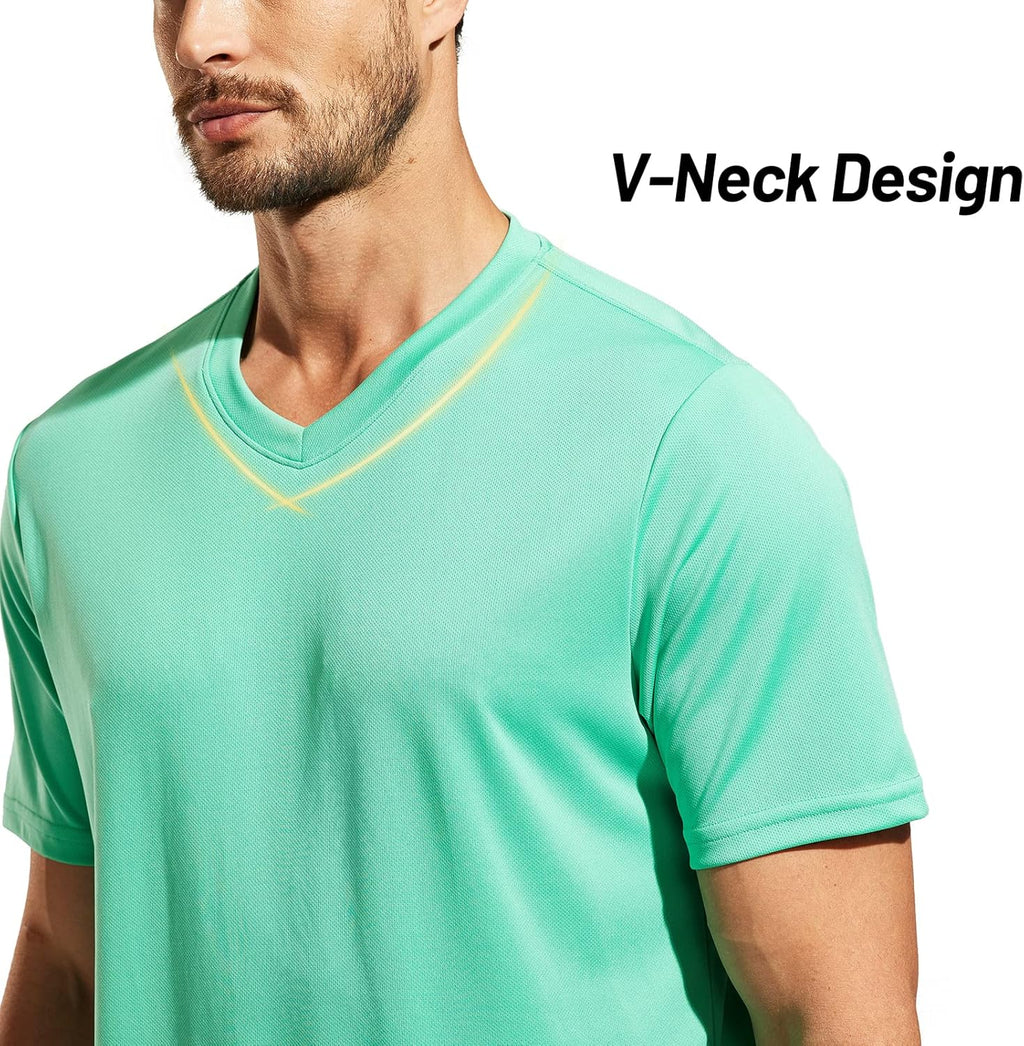 MIER Men's Quick Dry Workout Shirts Moisture Wicking Running Athletic Performance T-Shirts Recycled Polyester Top Tee