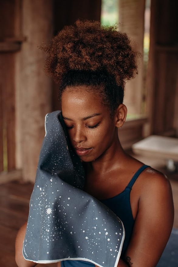 Yoga Design LAB | The Hand Towel | Premium Non Slip Hand Towel | Designed in Bali | Colorful Eco Printed + Quick Dry + Soft | Hot Yoga, Bikram, Ashtanga, Sport, Barre, Travel (Celestial)-FlexoryFit