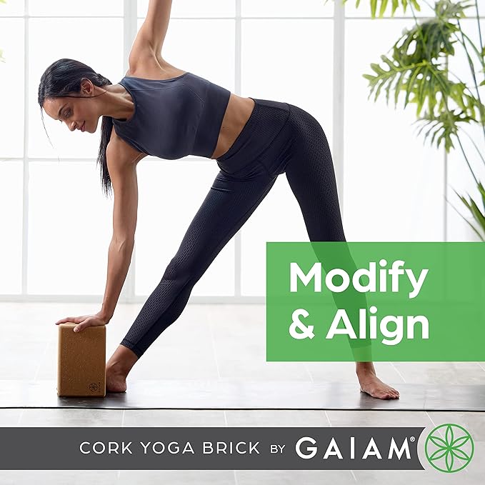 Gaiam Yoga Block - Supportive Latex-Free Eva Foam - Soft Non-Slip Surface with Beveled Edges for Yoga, Pilates, Meditation - Yoga Accessories for Stability, Balance, Deepen Stretches-FlexoryFit