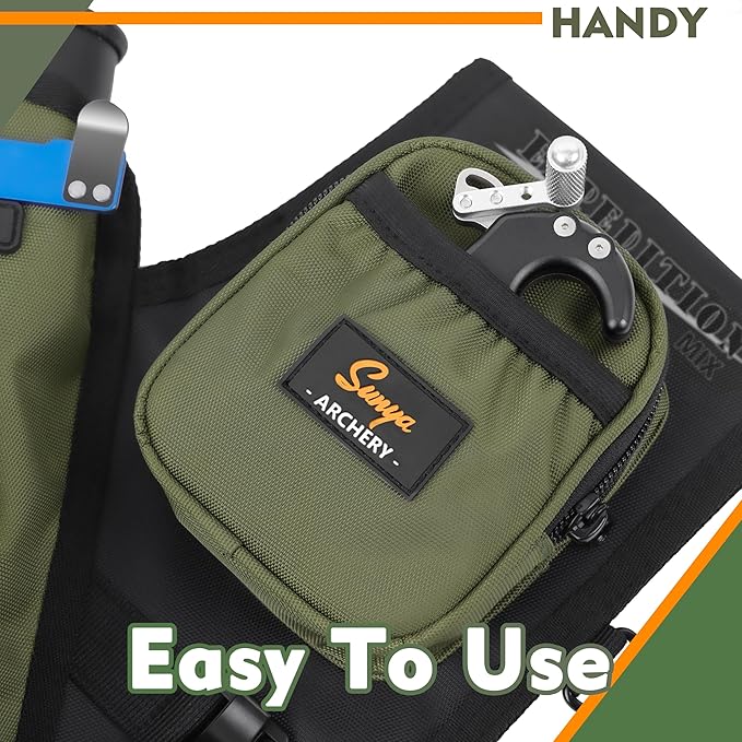 SUNYA Archery Hip Quiver for Arrows. Includes 3 Tubes Arrow Holder, Accessories Pockets and Waist Belt. Fit for Compound and Recurve Bow Practice.