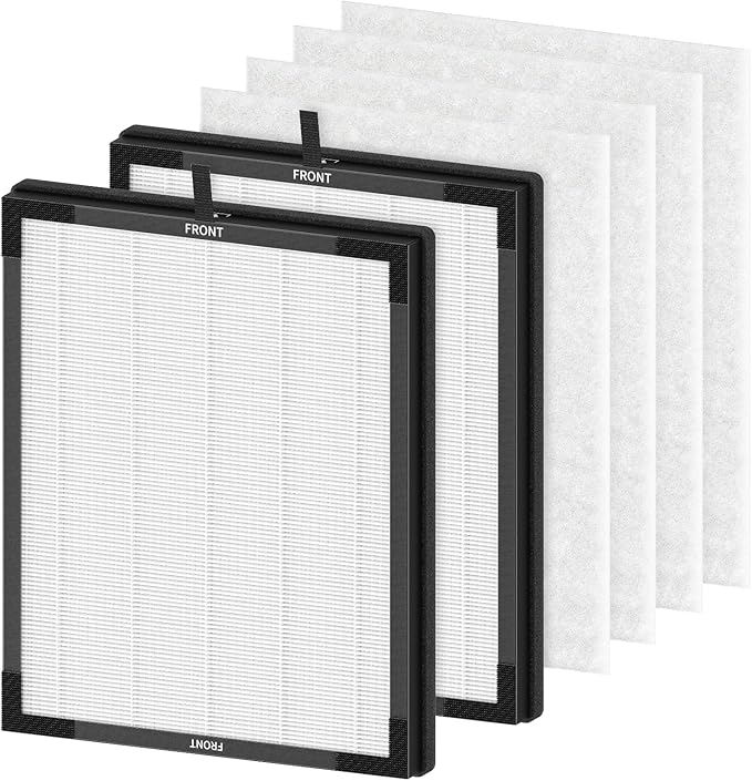 AP2000WF Replacement Filter Compatible with KNKA AP2000WF Air Purifi-er, 3-Stage HEPA Filter, High-Efficiency Activated Carbon Filt-er and Pre-filter for Dust Pet Smoke, 2+4 Pack