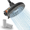 Filtered Shower Head High Pressure 8 Inch with Removable Chlorine Filter - Hard Water Rain Showerhead for Bathroom, Soft Skin & Hair Care - Fixed Wall Mount,3 Rainfall Spray Modes,Matte Black