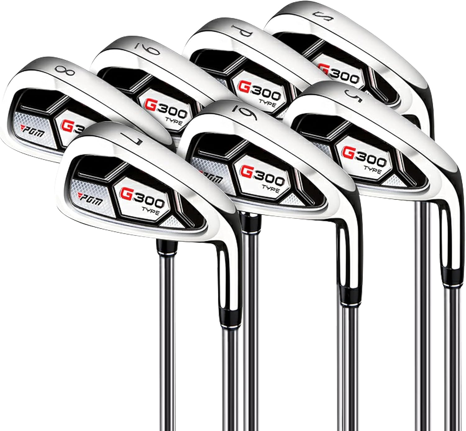 PGM Men's G Type Complete Golf Club Set - Titanium #1 Driver, Draw-Biased Hybrid, High-Strength Iron Set, High Forgiveness Putter, with Stand Bag