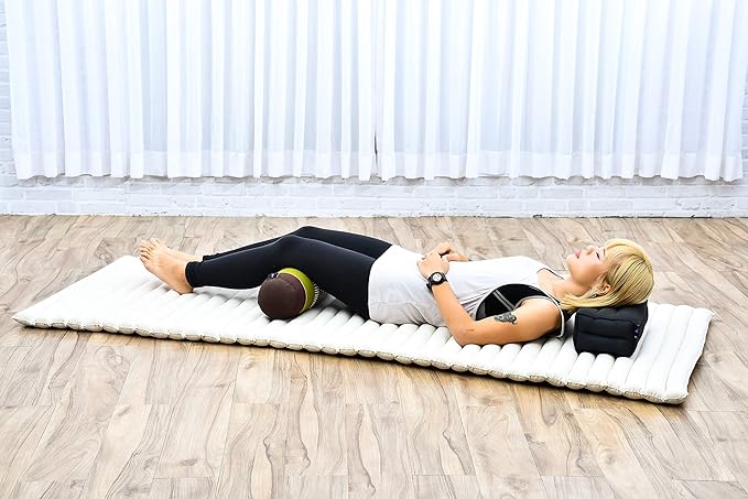 Leewadee Small Yoga Bolster – Shape-Retaining Cervical Neck Roll, Tube Pillow for Comfortable Reading, Kapok Filling, 22 x 6 x 6 inches-FlexoryFit