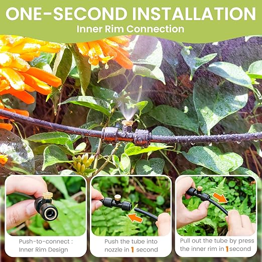 85FT Mister for Outside Patio Misting Cooling System, 85FT (26M) Misting Line+26 Brass Mist Nozzles+Water Filter, Outdoor Mister System for Garden Greenhouse Trampoline Waterparke