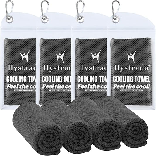 4 Packs Cooling Towel (40 x 12), Ice Towel, Microfiber, Soft Breathable Chilly Towel Stay Cool for Yoga, Workout, Sport, Gym, Camping, Fitness, Running, Workout & More Activities - Multicolor-FlexoryFit