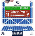 MervKing 20x25x5 Air Filter | MERV 11 | MPR 1000-1200 Ultra Pro | 1-Pack | Pleated HVAC AC Furnace Replacement Air Filters | Actual Size: 19.88" x 24.88" x 4.38"