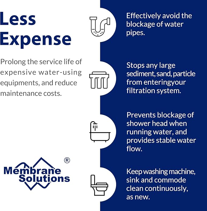 Membrane Solutions 20 Micron Sediment Water Filter Replacement Polypropylene - Image 5