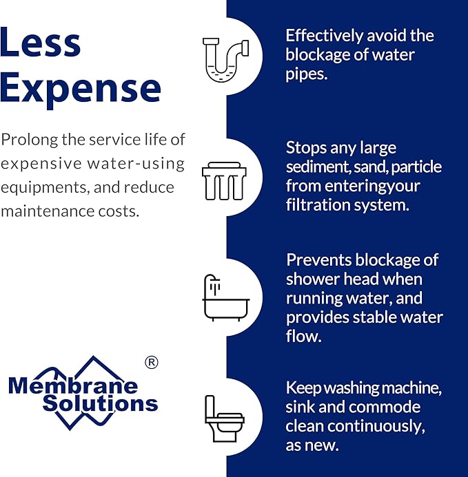 Membrane Solutions 50 Micron Sediment Water Filter Replacement Polypropylene - Image 5