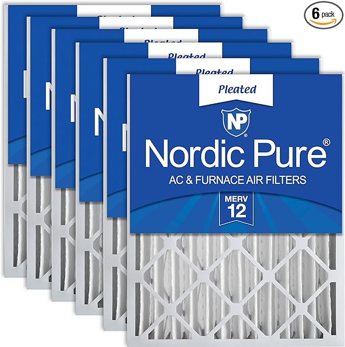 Nordic Pure 20x24x4 (19_3/8 x 23_3/8 x 3_5/8) Pleated MERV 12 Air Filters 6 Pack