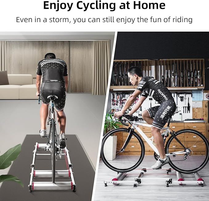 ROCKBROS Bike Rollers Adjustable Bike Trainer Stand Foldable Indoor Cycling Bicycle Roller with Resistance for MTB Road Bike Exercise