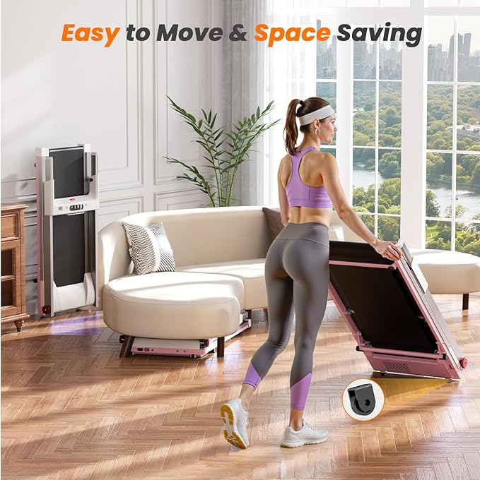 Treadmills for Home, 4-in-1 Foldable Treadmill with Incline, 300 LBS Capacity Running Treadmills for Home Small Spaces with Handles, 3.0 HP Folding Treadmill with Smart APP-FlexoryFit