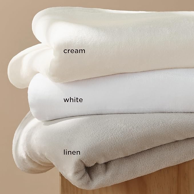 Bedsure Fleece Bed Blankets Full Size White - Soft Lightweight Plush Fuzzy Cozy Luxury Blanket Microfiber, 84x90 inches