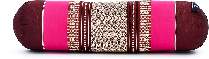 Leewadee Small Yoga Bolster – Shape-Retaining Cervical Neck Roll, Tube Pillow for Comfortable Reading, Kapok Filling, 22 x 6 x 6 inches-FlexoryFit