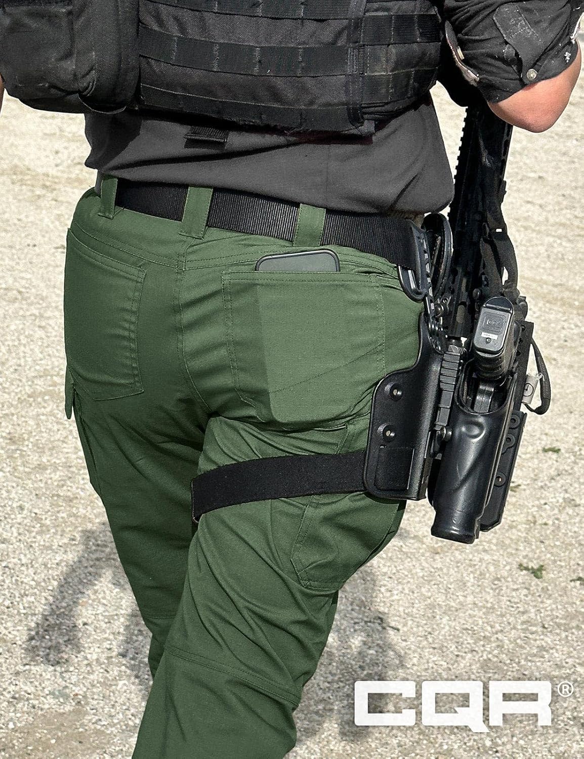 CQR Women's Flex Stretch Tactical Pants, Water Resistant Ripstop Cargo Work Pants with Pockets for Outdoor & Hiking