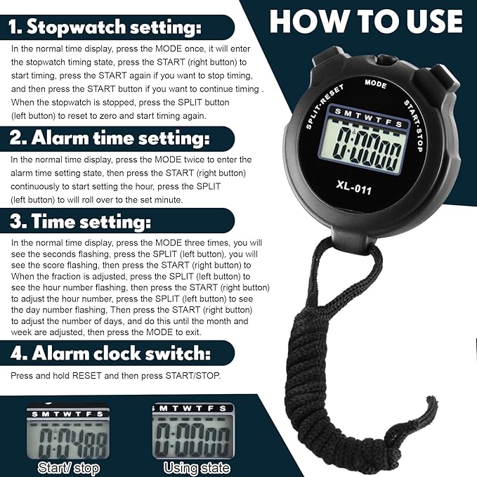 Kanayu 28 Pcs Multi Function Digital Stopwatch Timer Bulk Sports Stopwatch with Lanyard Date Time Alarm Timer for Coach Swimming Running Sports Train-FlexoryFit