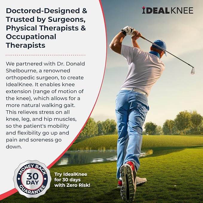 IdealKnee - Advanced Knee Extension & Pain Relief Device - Endorsed by PTs & Surgeons - Ideal for ACL, MCL Recovery, Athletes, Therapy & Rehab-FlexoryFit