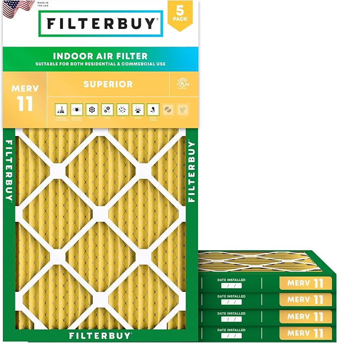 Filterbuy 15x30x1 Air Filter MERV 11 Superior Pet & Allergy Defense, by Filterbuy