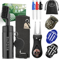 Golf Club Cleaner, Non-Leaking Stretchable Golf Club Brush with Microfiber Golf Towel (23.6 * 15.7 in), Strong Bristles Golf Brush Can Hold 5oz Water, Essentials Golf Accessories for Men