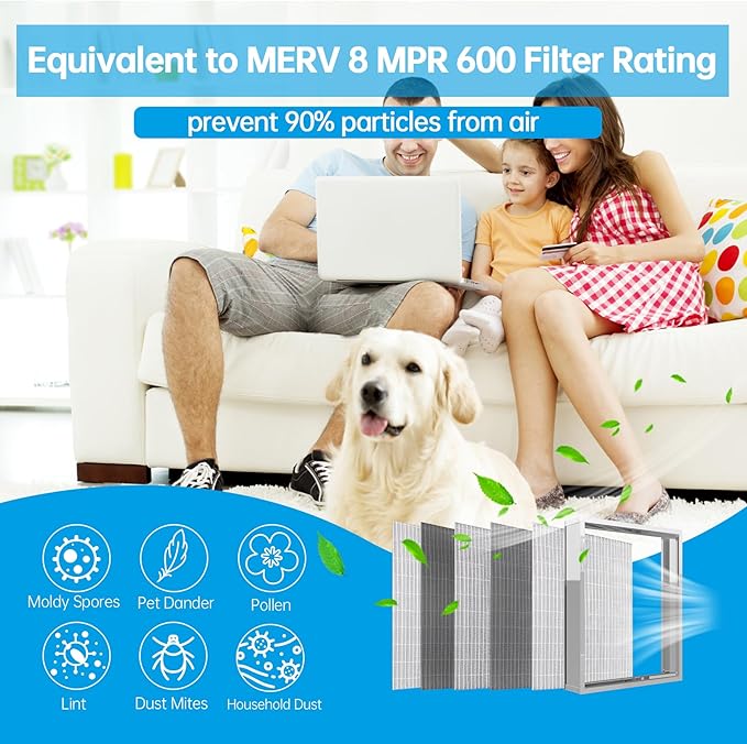 UBeesize 20x25x5 Reusable Air Filter HVAC AC Furnace Filter,Washable, Lasts a Lifetime,Permanent Filter,For Lennox (X6673), Honeywell (FC100A1037),Carrier,and More(Actual Size:19.88x24.72x4.33Inch)