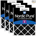 Nordic Pure 20x25x1 (Actual Size: 19 1/2 x 24 1/2 x 3/4) Pure Carbon Pleated Odor Reduction Furnace Air Filters 4 Pack