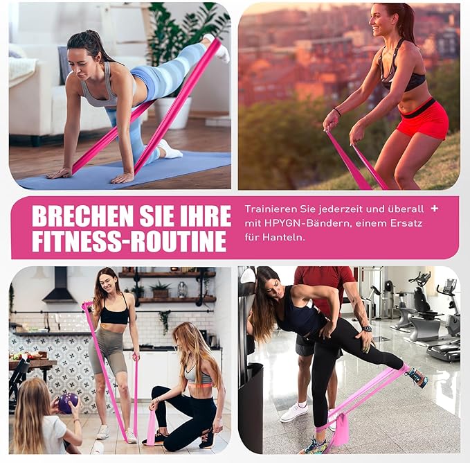 Resistance Bands, Exercise Bands, Physical Therapy Bands for Strength Training, Yoga, Pilates, Stretch Elastic Band with Different Strengths, Workout Bands for Home Gym-FlexoryFit