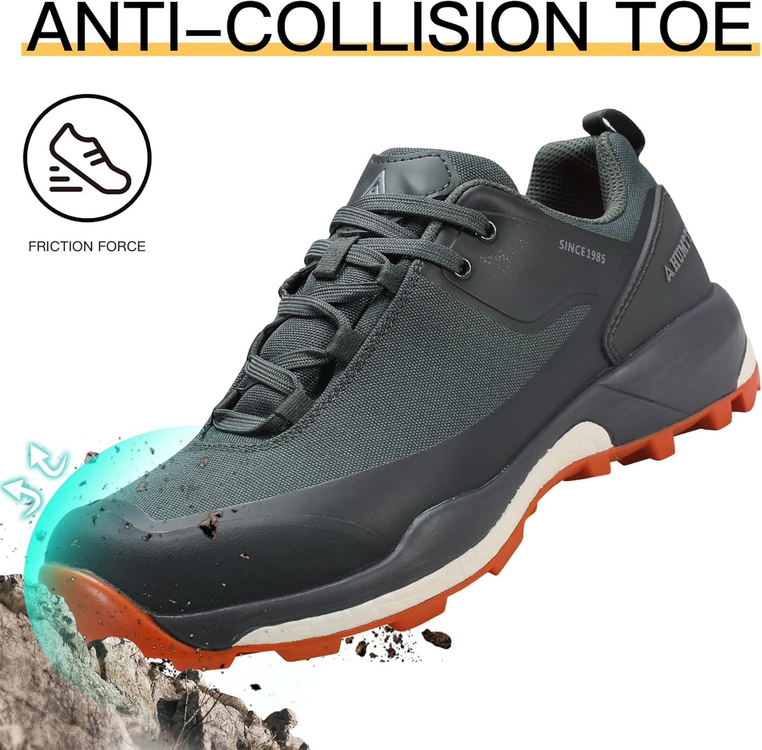 HUMTTO Men's All-Terrain Waterproof Hiking Shoes Lightweight Breathable Trekking Anti Slip Outdoor Trails Shoes