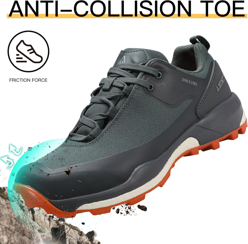 HUMTTO Men's All-Terrain Waterproof Hiking Shoes Lightweight Breathable Trekking Anti Slip Outdoor Trails Shoes
